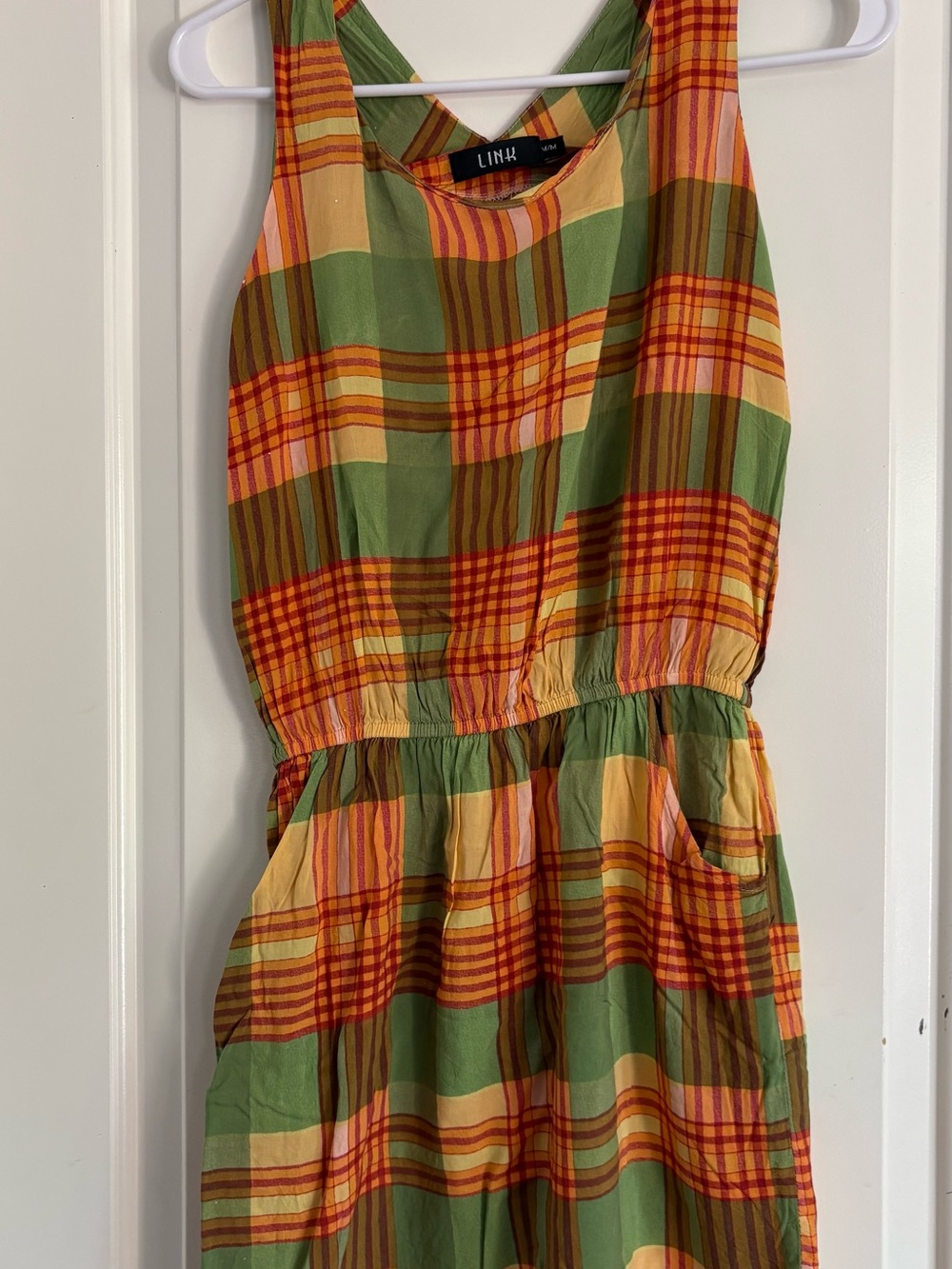 Multi color plaid romper